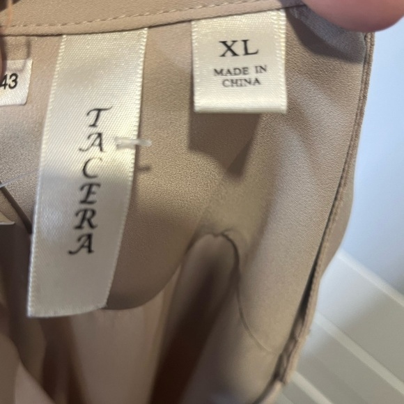 Tacera. XLarge Peasant top. Flare sleeve. Tassels. Taupe.. Lightweight. - Picture 5 of 5